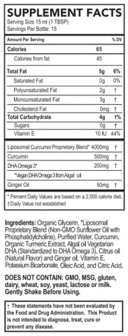 PURALITY HEALTH - Curcumin Gold: Óleo de Cúrcuma com Gengibre – 100% Natural e Potente (60 cápsulas)