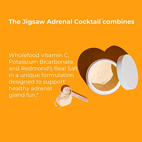 Jigsaw Health - Jigsaw Adrenal Cocktail™: Vitamina C Integral | com Bicarbonato de Potássio, Sal Real Redmond® e Extrato de Acerola | 60 Porções