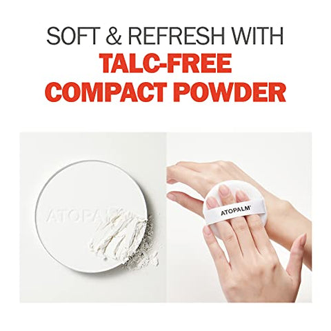 Derma Soothing Powder Pact 23g – Pó de Bebê sem Talco com Amido de Milho e Pantenol para Calmar a Irritação da Transpiração e Prevenir a Brotoeja - ATOPALM