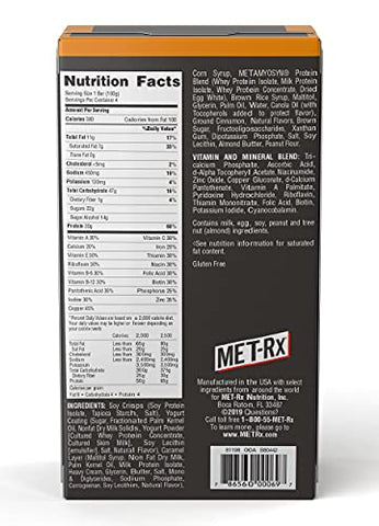 Big 100 Colossal Barras de Proteína, Baunilha Caramelo Churro, Sem Glúten, Alto Teor de Proteína, 4 Unidades - MET-Rx