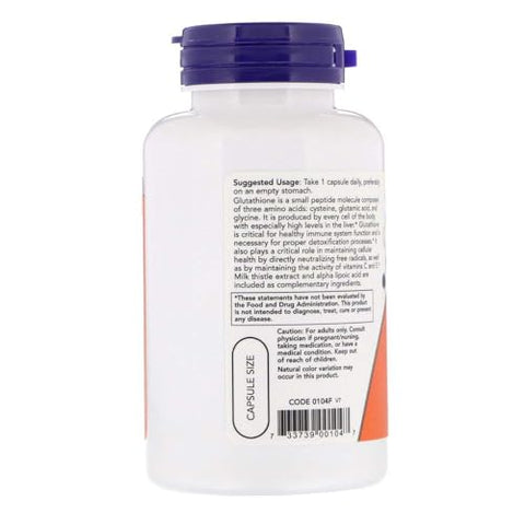 NOW Foods - Now Foods – Glutationa Antioxidante Celular 500 mg – 60 Cápsulas Vegetarianas | Comprar Online