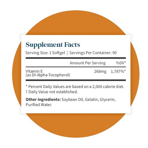 Vitamina E 400 UI Pattern Wellness – Aumenta a Atividade Antioxidante – Suporta a Saúde do Corpo Inteiro – Combate Danos Celulares – Testado por Laboratório Independente – 90 Cápsulas Soft Gel