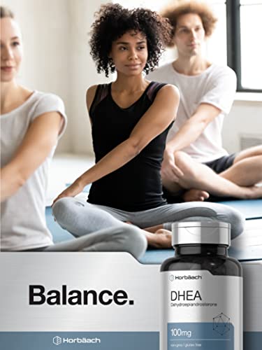 DHEA 100mg | 200 Cápsulas | Homens e Mulheres | Sem OGM, Sem Glúten - Horbäach