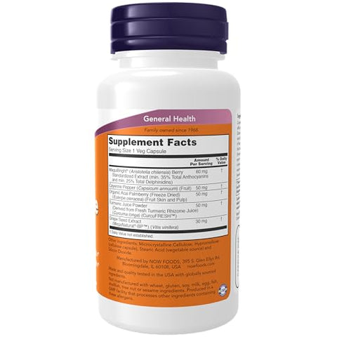 Eye Moisturize com MaquitBright® – 60 Cápsulas Vegetais | Hidratante Ocular | 60g - NOW Foods
