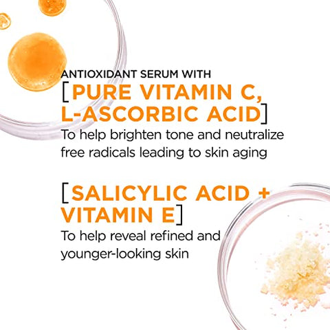 L'Oreal Paris - L’Oreal Paris Revitalift Serum Vitamina C Pura 12%, Vitamina E, Ácido Salicílico, Iluminador 30ml Amostra Hidratante