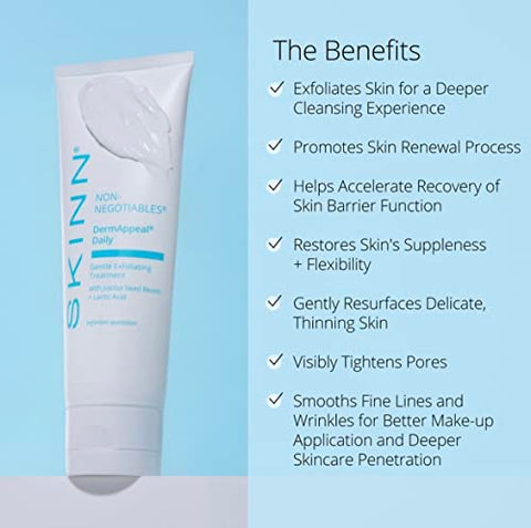 Dermappeal Daily by SKINN – Esfoliante Facial Suave com Jojoba para Pele Sensível (50g)