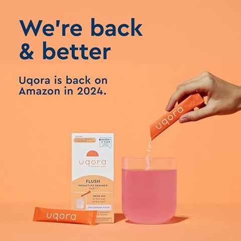 Flush – Bebida em Pó para Saúde do Trato Urinário, Sabor Limonada Rosa, 10 Sachês - Uqora