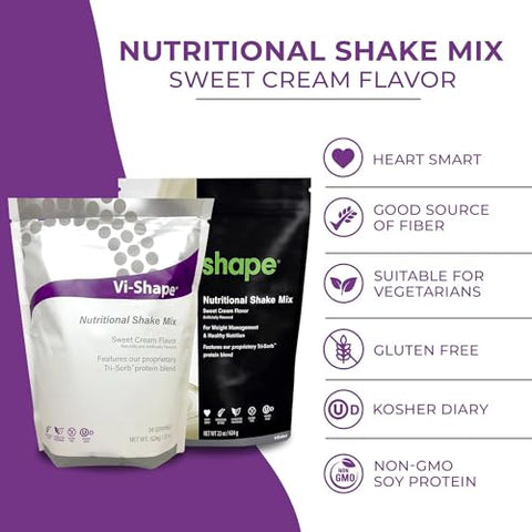 Vi-Shape - Vi Shape Original Shake Nutricional Sabor Creme Doce | 650g (1 Pacote, 24 Porções)