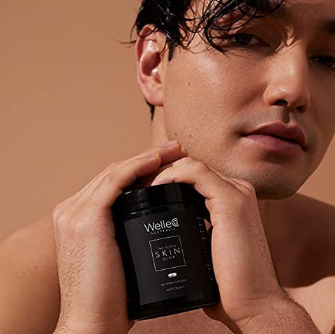 Cápsulas de Pó Verde Elixir da Pele com Zinco, Cúrcuma, Alimento Essencial para a Pele, Suporta a Formação de Colágeno, Livre de Glúten - WelleCo