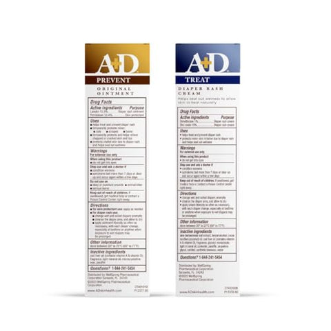 A+D - A D Pomada para Assaduras Original D Óxido de Zinco Creme para Assaduras 113 g – Kit com Variedade – Previne