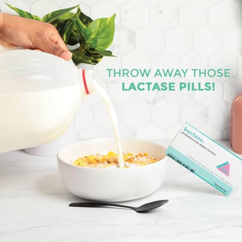 BACTOSE - Pílulas de Lactase Probióticas para Alívio Duradouro – Desfrute novamente dos laticínios – Suplemento para Intolerância à Lactose – Produza Enzimas Lactase no Intestino – Naturalmente quebre a Lactose (Tomar por 7…)