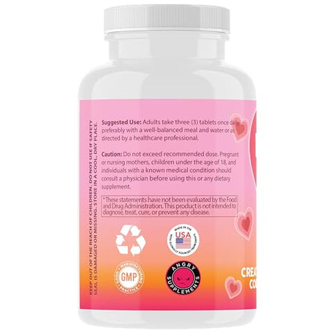 Angry Supplements - Melhores Tablets BBL para Ganho de Glúteos – Creatina para Resultados Incríveis (500g)