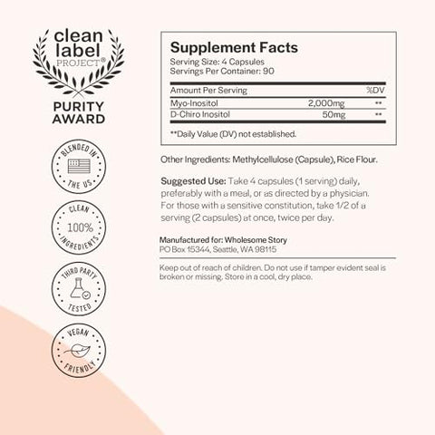 Suplemento de Inositol Myo-Inositol | 60g - Wholesome Story
