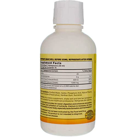 Nature's Blend - Calcium Citrate Líquido 1000mg com Vitamina D3 473ml Mirtilo Azul