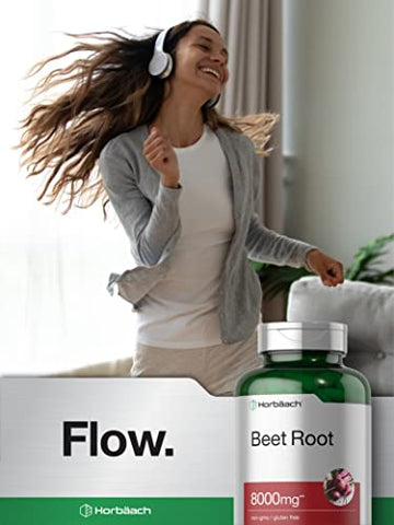 Cápsulas de Pó de Beterraba 8000mg | 320 Comprimidos | Fórmula Livre de Transgênicos e Glúten | Extrato Herbal de Alta Potência - Horbäach