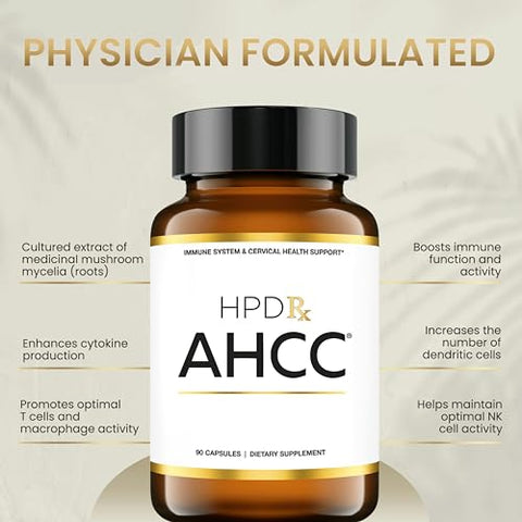 HPD Rx - Premium AHCC: Potente Imunoestimulante Natural – 60 cápsulas de 500mg