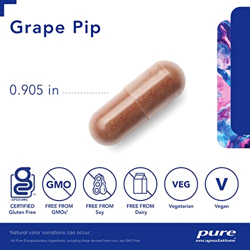 Grape Pip 500 mg | Suporte à Saúde Vascular | 120 Cápsulas - Pure Encapsulations