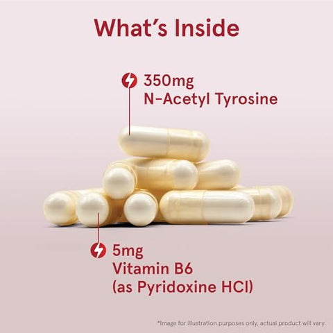 N-Acetyl Tyrosine 350 mg – Suporte Cerebral com Vitamina B6 – 120 Cápsulas - Jarrow Formulas