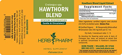 Extrato Líquido de Espinheiro Branco para Suporte Cardiovascular e Circulatório – 118 ml - Herb Pharm