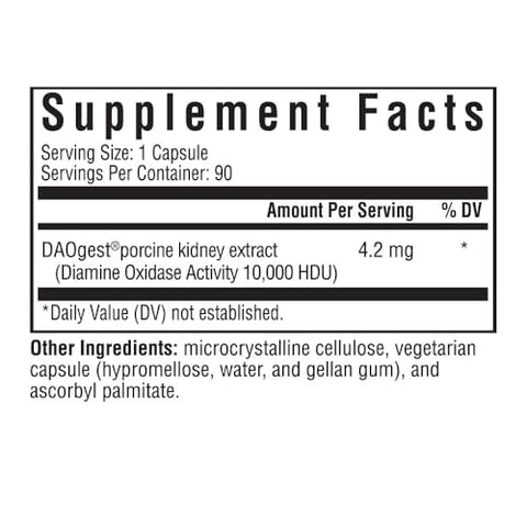 Histamine Digest da Seeking Health – Bloqueador de Histamina, Suplemento Enzimático DAO para Intolerância Alimentar à Histamina, Suporte à Saúde Digestiva, Estômago Sensível, Vegetariano (90 cápsulas)
