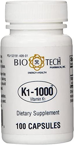 BioTechUSA - Bio-Tech – K1-1000 (Vitamina K-1) 100 Cápsulas | Fortaleça sua saúde com a Vitamina K-1 | Produto de alta qualidade