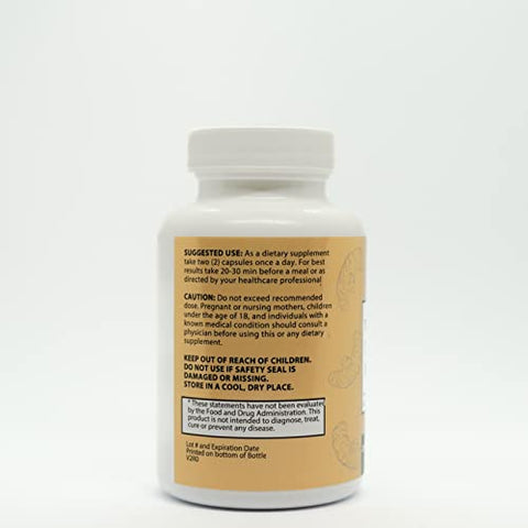 Vita Organics - Cúrcuma Curcumina c/ Extrato de Pimenta Preta BioPerine para Suporte à Saúde das Articulações, Mobilidade, Prevenção do Desgaste Natural 60 Cápsulas Vegetais, Fabricado nos EUA