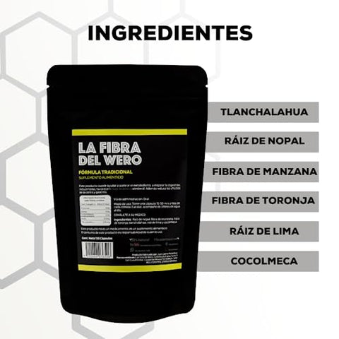 La Fibra del Wero - FIBRA DEL WERO | Fibra de Cacto com Toranja Rosa | Suplemento 100% Natural | Pacote “Mês e Meio” | Marca FIBRA DEL WERO