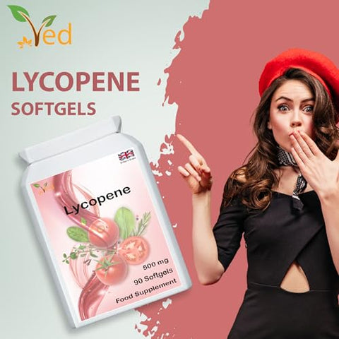 Lycopene 500 mg | 90 softgel, 6 Meses de Fornecimento (Pacote com 2) | Alta Concentração de Licopeno | Saúde e Bem-Estar - Ved