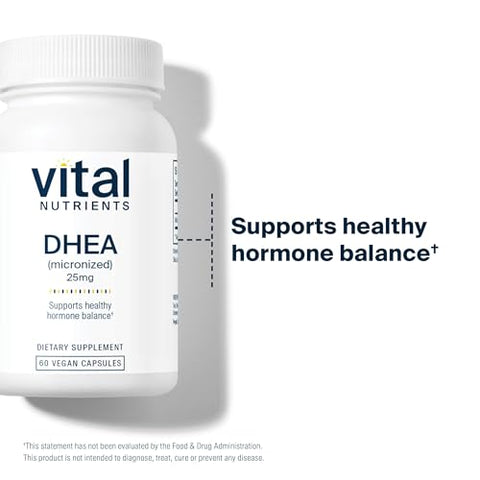 DHEA 25mg | Suplemento Vegano de DHEA Micronizado para Mulheres | 25g - Vital Nutrients