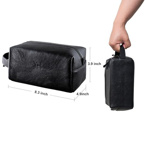 Yard House - Conjunto de Presente de Banho e Corpo de Luxo para Homens – Kit de Cuidados com a Pele em Eucalipto e Hortelã – Ideias de Presentes para o Dia dos Pais, Aniversário e Natal para Homens – Conjunto de 7 Peças com Itens em Tamanho Real em Couro