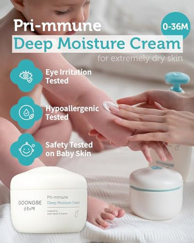 GOONGBE - Creme Hidratante Profundo Pri-mmune – Hidratante Coreano para Bebês com Ceramida – 50g