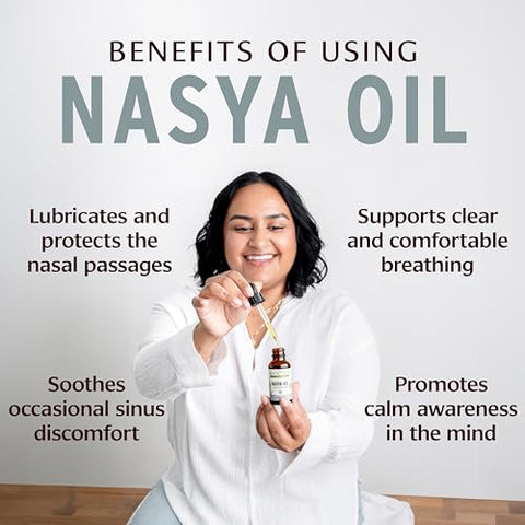 Banyan Botanicals - Óleo Nasya Botânico Banyan – Gotas Nasais Orgânicas para Respiração Clara – Limpeza Nasal Ayurvédica e Hidratante Nasal – 30ml – Certificado Orgânico, Não GMO