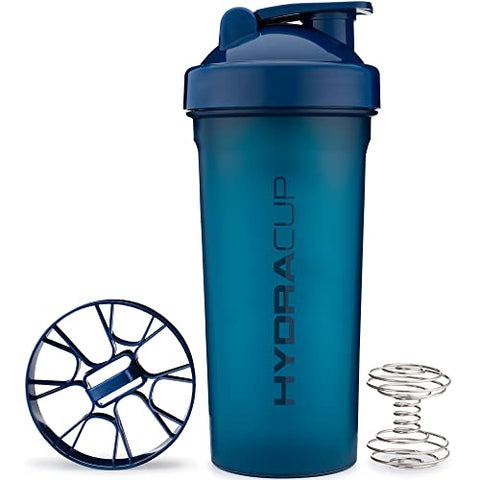 Kit com 3 Garrafas de 45 ml para Shake de Proteína, Copos Grandes com Misturador de Bola, Garrafa Extra Grande com Alça (Cores Escuras) - Hydra Cup