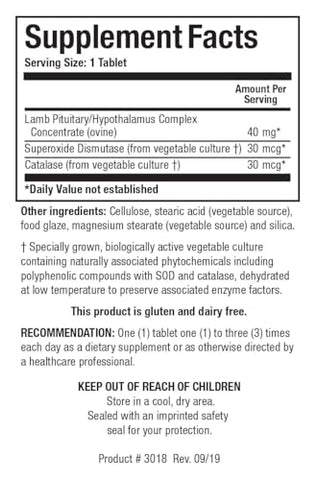 Cytozyme PT HPT Complexo de Hipófise e Hipotálamo de Cordeiro, Suporta a Função da Glândula Pituitária e Hipotálamo, Saúde Adrenal, Estimulante Cerebral 180 Tabs - Biotics Research