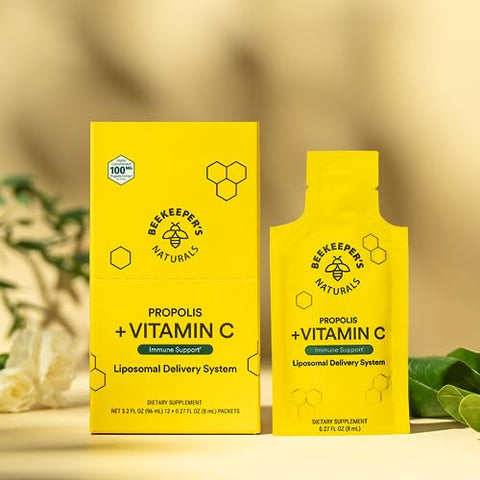 Beekeeper's Naturals - Propolis Liposomal Vitamina C Beekeeper’s Naturals, 1000mg Vitamina C, Propolis – 60ml