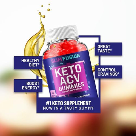 Indelo - (2 Pacotes) Gomas Slim Fusion Keto ACV – Fórmula Avançada Slim Fusion Keto Plus ACV Gummies Apple Cider Vinegar – Suplemento Alimentar Slim Fusion ACV para Homens e Mulheres (120 Gomas)