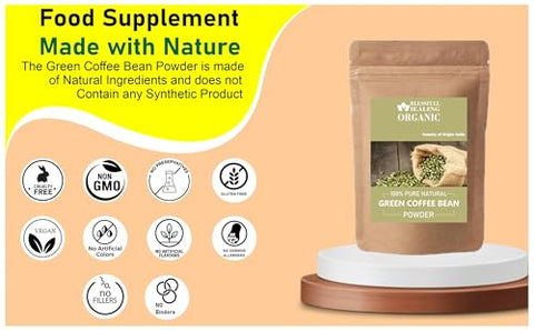 Blessfull Healing - Pó de Café Verde Orgânico 100% Puro Natural 300g – Marca do Produto