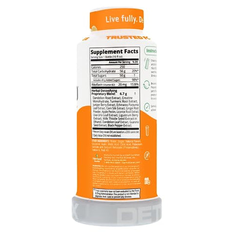 QCarbo16 Bebida Detox de Limpeza Máxima 1 Passo, Sabor Laranja, 473 ml - Herbal Clean
