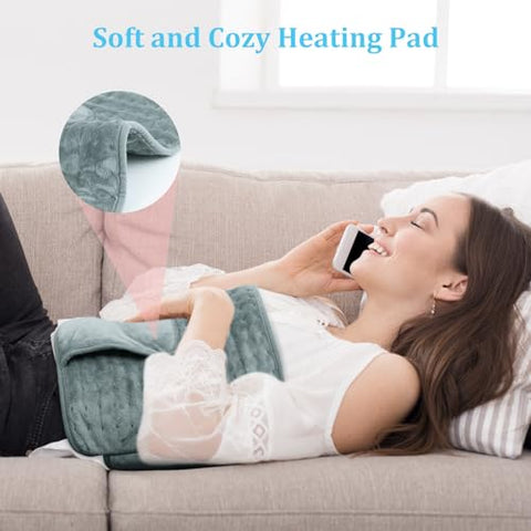 COCOBELA - Aquecedor Elétrico para Alívio de Dor nas Costas – Almofada Térmica para Cólicas Menstruais, Dor Lombar, Pescoço e Ombros – Desligamento Automático de 6 Horas – Almofada Aquecida 12×24 – Cinta Ajustável de 20″ – 4 Níveis de Ajuste