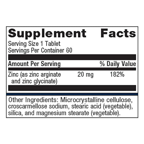 Zinc A.G. – Absorção Avançada – 20 mg de Zinco – Suporte Imunológico, Saúde Óssea - Metagenics