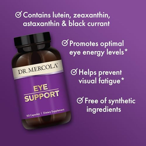 Eye Support – 90 Servings (90 Cápsulas) – Suporte para a Saúde dos Olhos e Visão – Não-OGM - Dr. Mercola
