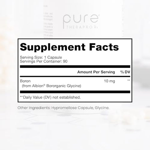 Pure Therapro Rx - Pure Bio Boron 10mg – Bororganic Glycine Boron 3 Meses – Suprimento para Homens