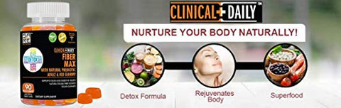 Clinical Daily - CLINICAL DAILY Fiber Max – Gomas Veganas de Alta Fibra para Adultos – Marca Líder em Gomas de Fibra