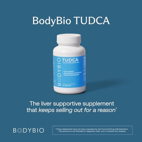 Tudca para Saúde do Fígado | Suporte Hepático para Desintoxicação e Limpeza | Ácido Tauroursodeoxicólico Puro | Saúde Cognitiva e Digestiva | 60 Cápsulas - BodyBio