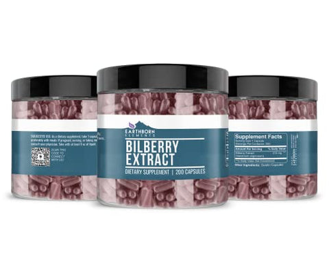 Earthborn Elements - Extrato de Mirtilo Earthborn Elements 200 Cápsulas, Puro – Marca