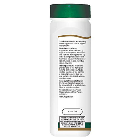 Extrato Padronizado de Ervas em Cápsulas, Extrato de Saw Palmetto, 200 Unidades (Pacote com 3) - 21st Century