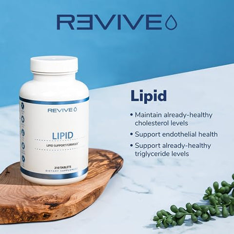Fórmula de Suporte Lipídico – Saúde Cardiovascular Ajuda a Manter Níveis Saudáveis de Colesterol, Saúde Endotelial - Revive MD