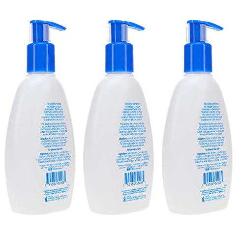Gentle Facial Cleanser para Pele Sensível, 3 Unidades de 240ml, Sem Perfume - Vanicream