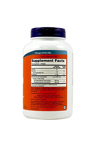 DHA 500mg 180 Sgels (Embalagem com 2) | Ômega-3 para saúde cerebral | Alta concentração de DHA | 100% natural - NOW Foods