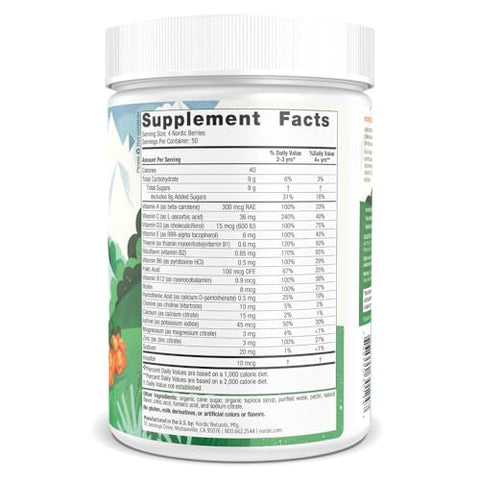 Nordic Berries Citrus – 200 Gummy Berries – Multivitamina saborosa para crianças a partir de 2 anos – Crescimento, Desenvolvimento, Bem-estar ótimo – Não-OGM, Vegetariano – 50 Porções - Nordic Naturals